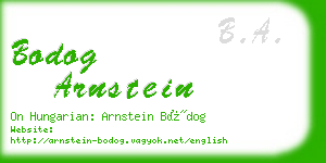 bodog arnstein business card